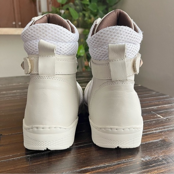 SANDRO MOSCOLINI Mesh Studded High Top Sneakers In Ivory - Picture 10 of 15
